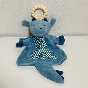 Douglas Baby Blue Dragon Lovey Teether Ring Security Blanket Lovey